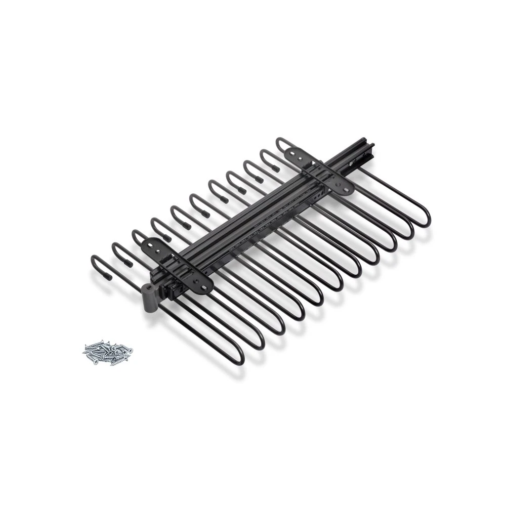 Pantalonero Extraíble, 11 Varillas, Guías De Extracción Total, Acero, Titanio - Emuca 3 Pantalonero Extraíble, 11 Varillas, Guías De Extracción Total, Acero, Titanio - Emuca