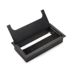 Pasacables Para Mesa Quadrum, Rectangular, 159x80mm, Para Encastrar, Aluminio, Pintado Negro - Emuca -Brico Lemar Comercio pasacables para mesa quadrum rectangular 159x80mm para encastrar aluminio pintado negro emuca 2