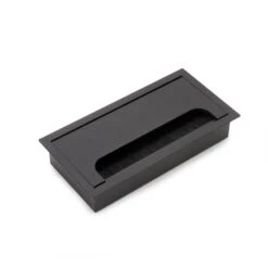 Pasacables Para Mesa Quadrum, Rectangular, 159x80mm, Para Encastrar, Aluminio, Pintado Negro - Emuca