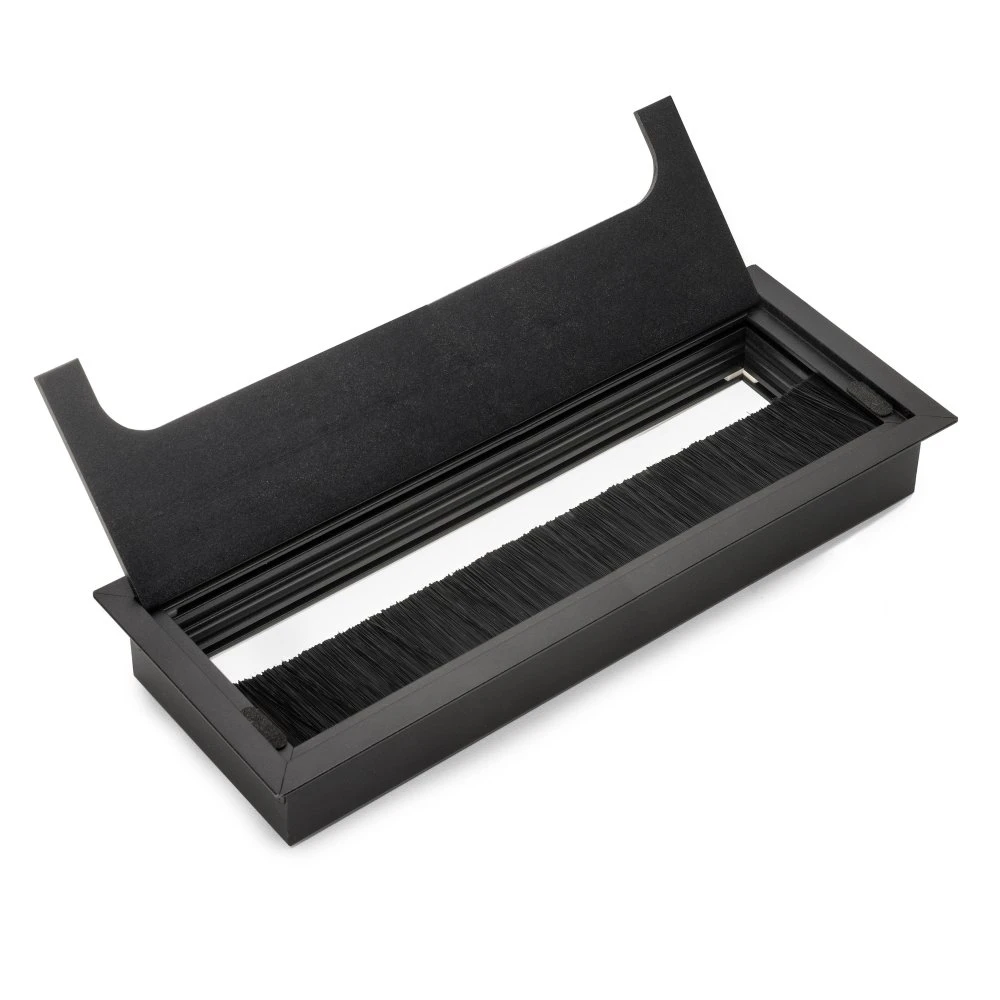 Pasacables Para Mesa Quadrum, Rectangular, 269x80mm, Para Encastrar, Aluminio, Pintado Negro - Emuca 5 Pasacables Para Mesa Quadrum, Rectangular, 269x80mm, Para Encastrar, Aluminio, Pintado Negro - Emuca - Imagen 3