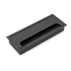 Pasacables Para Mesa Quadrum, Rectangular, 269x80mm, Para Encastrar, Aluminio, Pintado Negro - Emuca