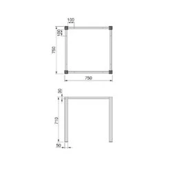 Patas Cuadradas Y Estructura Para Mesa, 50x50mm, 750x750mm, Acero, Pintado Negro - Emuca -Brico Lemar Comercio patas cuadradas y estructura para mesa 50x50mm 750x750mm acero pintado negro emuca 8