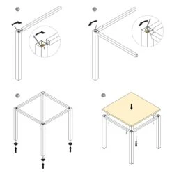Patas Cuadradas Y Estructura Para Mesa, 50x50mm, 750x750mm, Acero, Pintado Negro - Emuca -Brico Lemar Comercio patas cuadradas y estructura para mesa 50x50mm 750x750mm acero pintado negro emuca 9