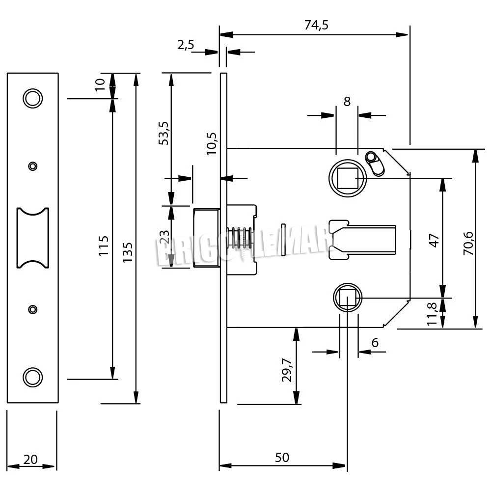 Picaporte Tesa 2004U 50 HN 4 Picaporte Tesa 2004U 50 HN - Imagen 2