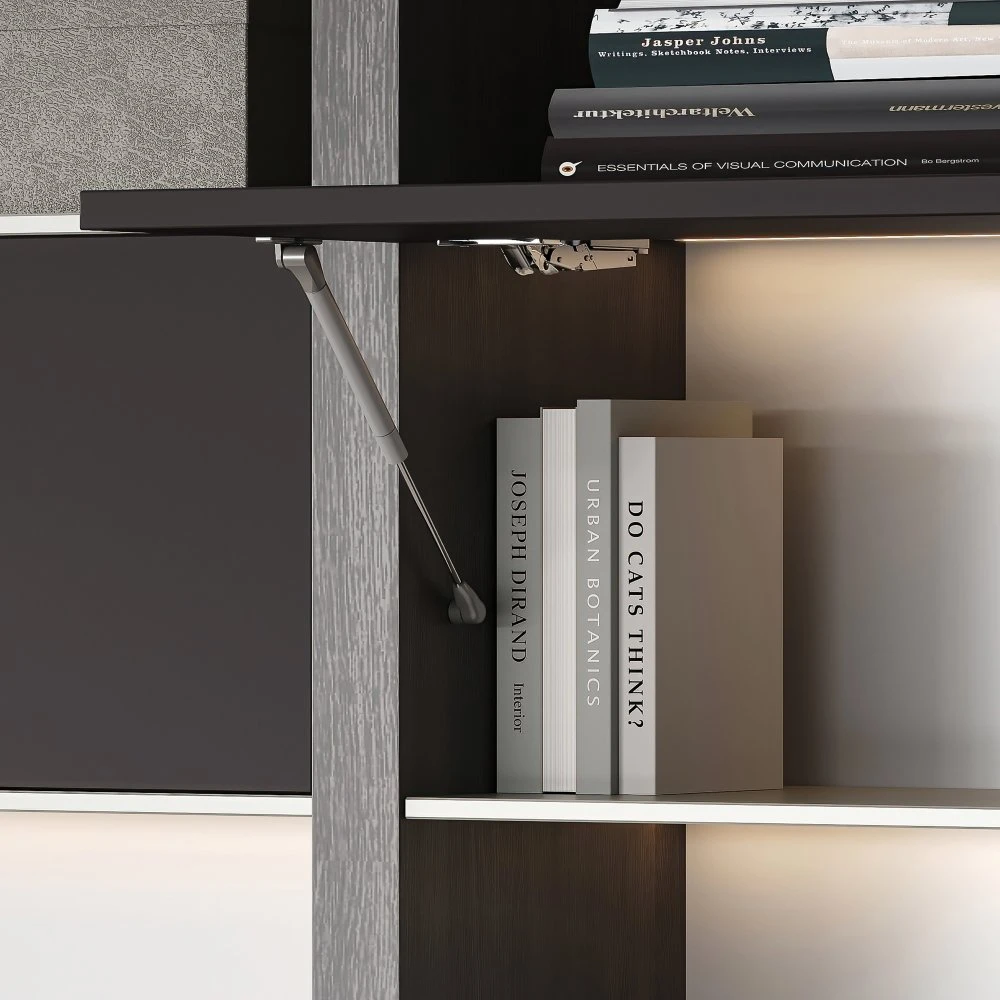 Pistón Para Puertas Elevables Thin, Diámetro 12mm, Con Enganches, 5kg, Acero Y Plástico, Pintado Níquel Mate - Emuca 4 Pistón Para Puertas Elevables Thin, Diámetro 12mm, Con Enganches, 5kg, Acero Y Plástico, Pintado Níquel Mate - Emuca - Imagen 2