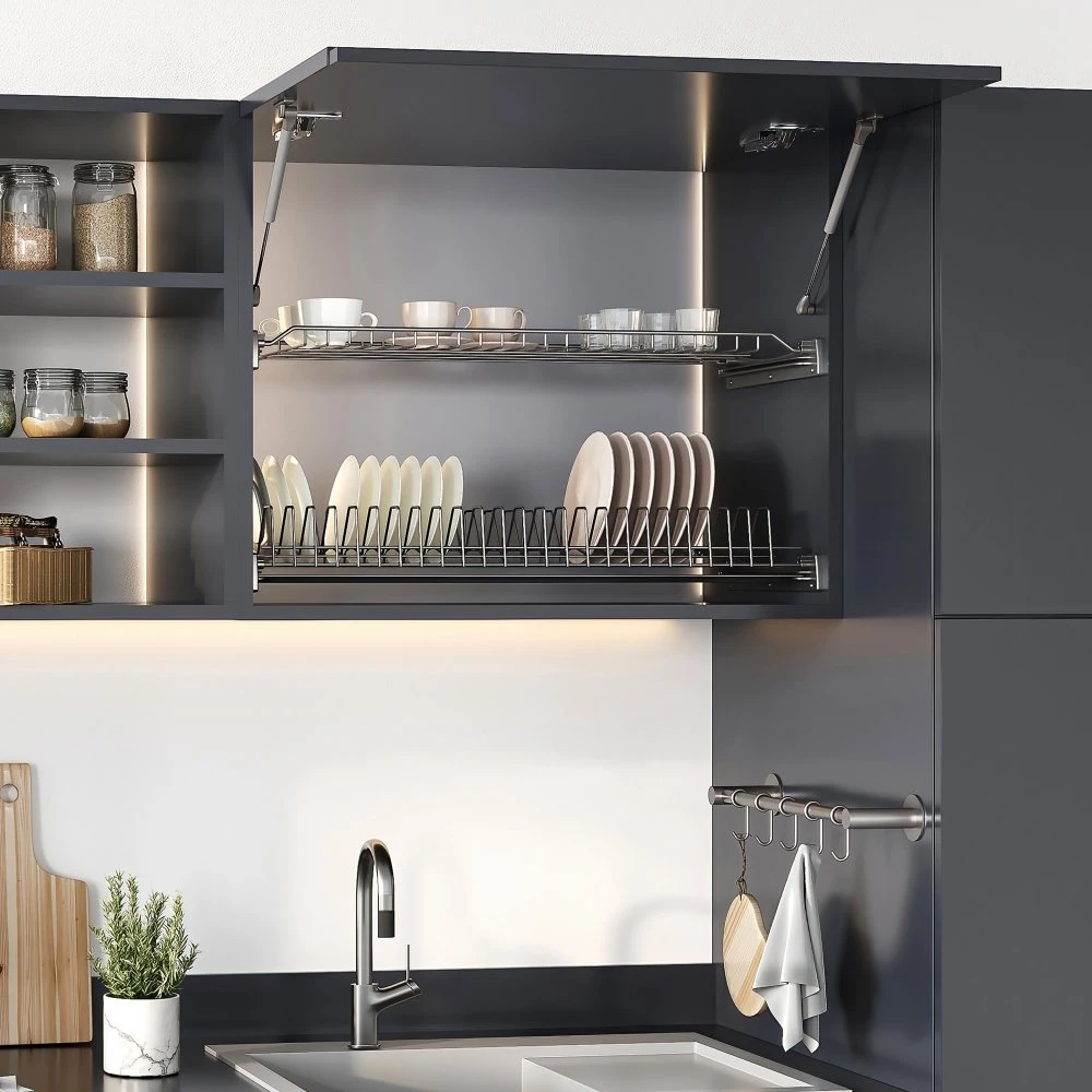 Pistón Para Puertas Elevables Thin, Diámetro 12mm, Con Enganches, 5kg, Acero Y Plástico, Pintado Níquel Mate - Emuca 5 Pistón Para Puertas Elevables Thin, Diámetro 12mm, Con Enganches, 5kg, Acero Y Plástico, Pintado Níquel Mate - Emuca - Imagen 3