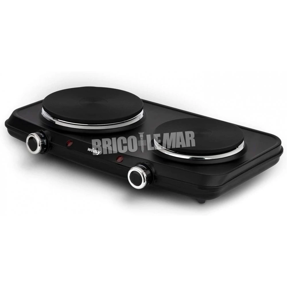 Placa De Cocción Eléctrica Doble 2250W ø15cm Y ø18cm Wëasy PLW225 4 Placa De Cocción Eléctrica Doble 2250W ø15cm Y ø18cm Wëasy PLW225 - Imagen 2