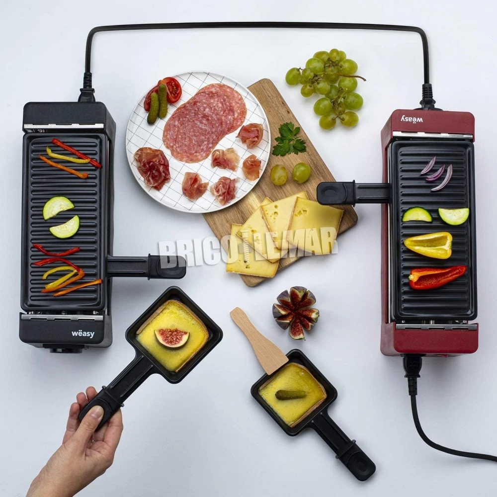 Raclette 2 Personas 2 En 1 Grill Roja Antiadherente 400W Wëasy TAK12 8 Raclette 2 Personas 2 En 1 Grill Roja Antiadherente 400W Wëasy TAK12 - Imagen 6
