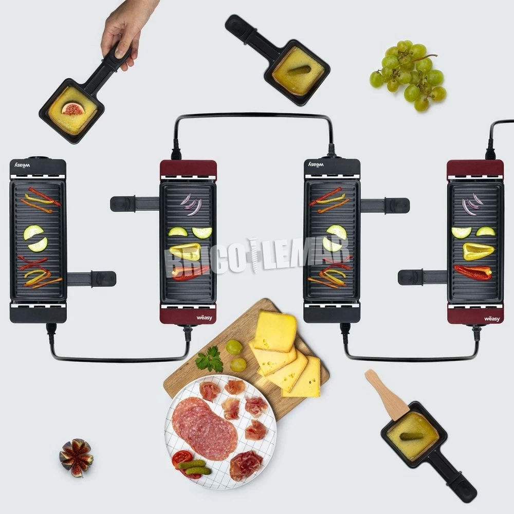 Raclette 2 Personas 2 En 1 Grill Roja Antiadherente 400W Wëasy TAK12 10 Raclette 2 Personas 2 En 1 Grill Roja Antiadherente 400W Wëasy TAK12 - Imagen 8