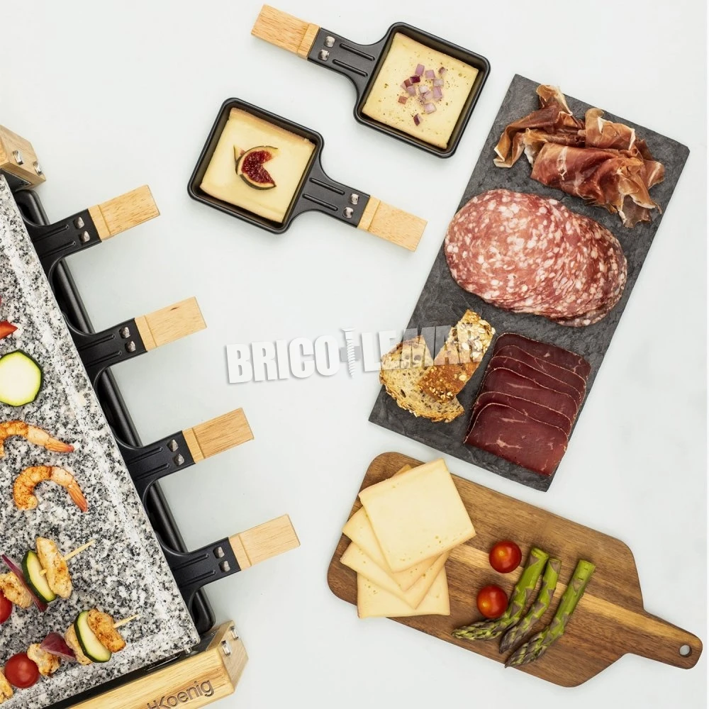Raclette 8 Personas 2 En 1 Plancha Con Piedra Natural 1200W H.Koenig WOD8 10 Raclette 8 Personas 2 En 1 Plancha Con Piedra Natural 1200W H.Koenig WOD8 - Imagen 8