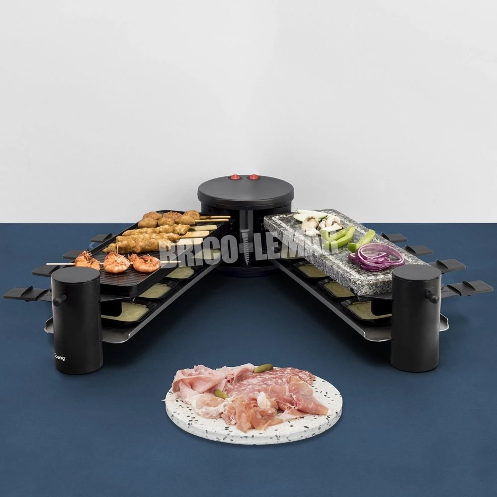 Raclette 8 Personas 3 En 1 Grill Plancha Con Piedra Natural 1200W H.Koenig RP360 8 Raclette 8 Personas 3 En 1 Grill Plancha Con Piedra Natural 1200W H.Koenig RP360 - Imagen 6