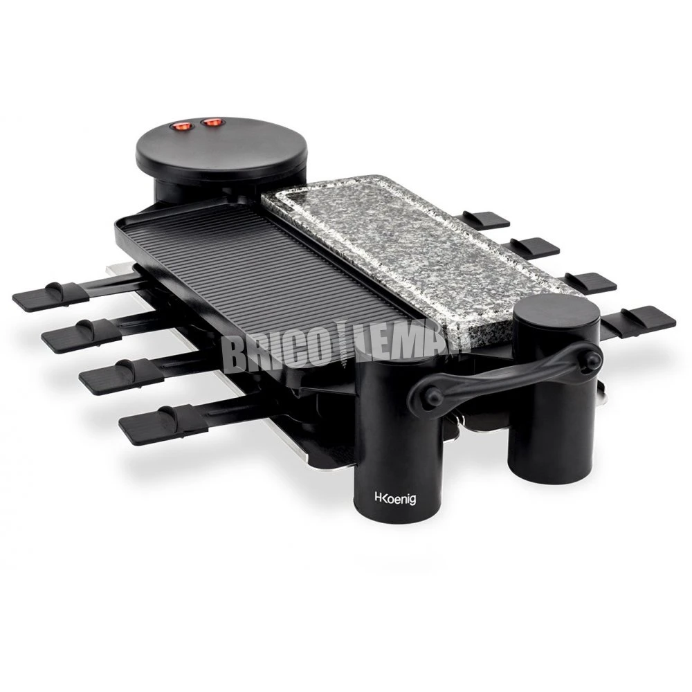 Raclette 8 Personas 3 En 1 Grill Plancha Con Piedra Natural 1200W H.Koenig RP360 3 Raclette 8 Personas 3 En 1 Grill Plancha Con Piedra Natural 1200W H.Koenig RP360