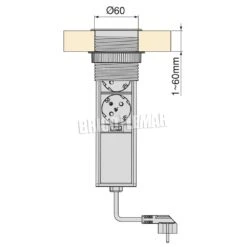 Regleta De 2 Enchufes Schuko Con 2 USB De Empotrar Retráctil Gris Metalizado Emuca -Brico Lemar Comercio regleta de 2 enchufes schuko con 2 usb de empotrar retractil gris metalizado emuca 8