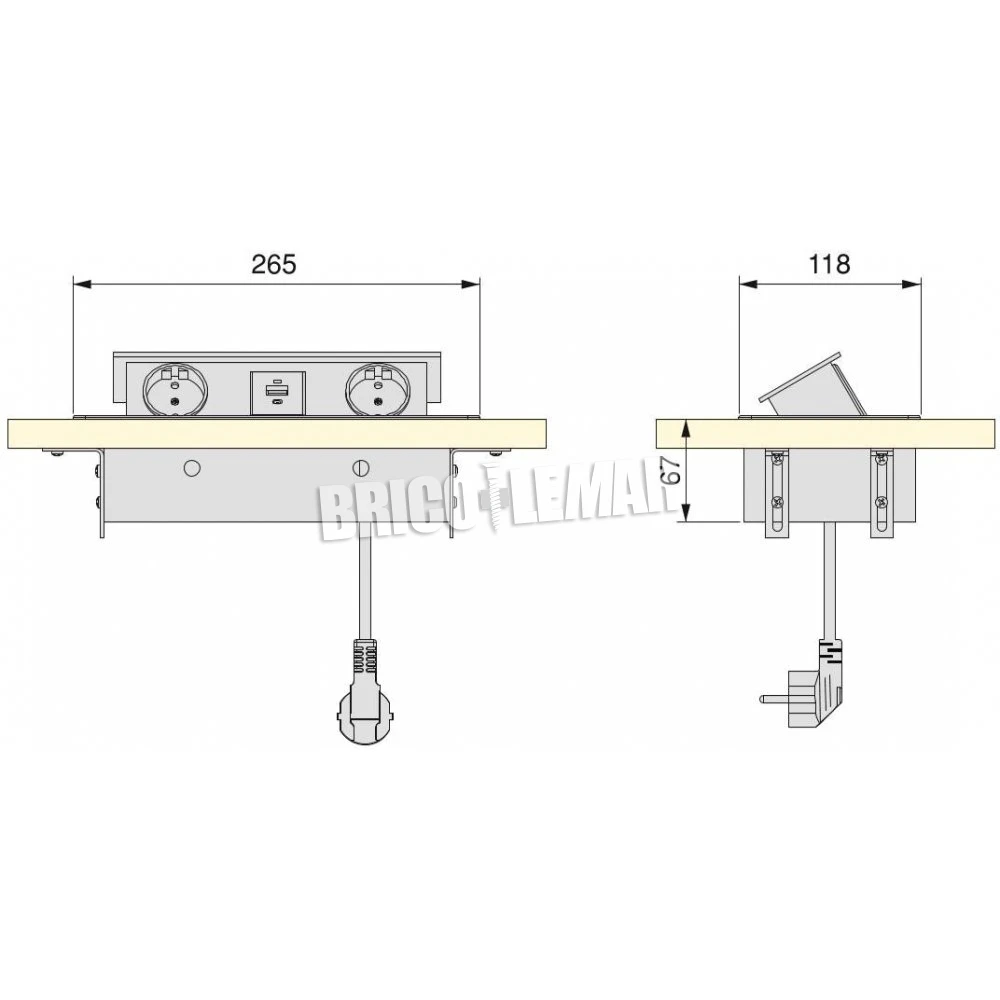 Regleta De Enchufes Atom Lite Para Escritorio 2 Enchufes EU + 1 USB A + 1 USB C 265x120mm Negro Emuca 6 Regleta De Enchufes Atom Lite Para Escritorio 2 Enchufes EU + 1 USB A + 1 USB C 265x120mm Negro Emuca - Imagen 4