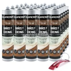 Sellador De Silicona Baños Y Cocinas BRIK-CEN CS-20 Blanco Caja De 25 Cartuchos De 280ml Quiadsa