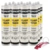 Sellador Elástico Para Madera BRIK-CEN CM-10 Blanco Caja De 12 Cartuchos De 300ml Quiadsa