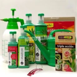 Set 4 Productos Canabium Para Cultivo De Cannabis + Insecticida Ecológico 100ml + Pulverizador 2L + Regadera 2L + Set Protección