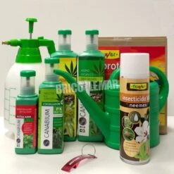 Set 4 Productos Canabium Para Cultivo De Cannabis + Insecticida Spray 500ml + Pulverizador 2L + Regadera 2L + Set Protección