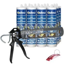 Silicona Para Acuario Y Terrarios 290ml Negro Quilosa + Pistola Aplicadora Bellota