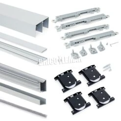 Sistema Corredero Para Armario 2 Puertas Rodadura Inferior Espesor 16 Mm Perfiles Aluminio Emuca