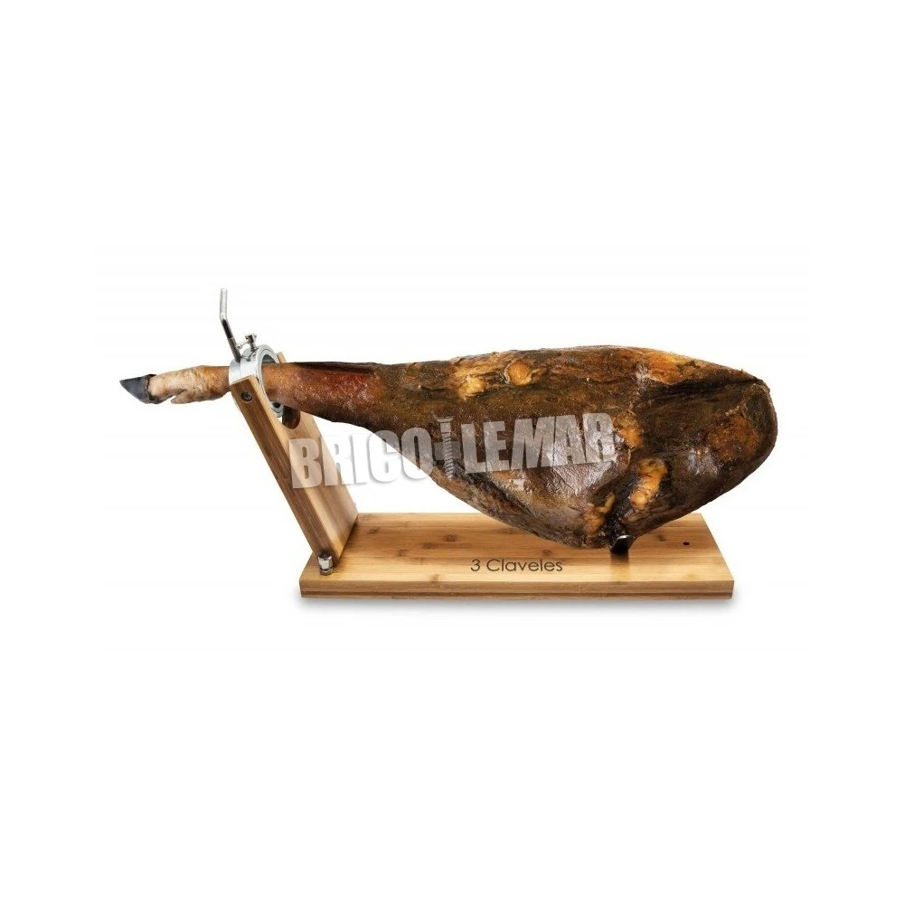 Soporte Jamonero Giratorio Plegable Largo Metal/bambú + Set De Cuchillo Jamonero Y Chaira 3 Claveles 4 Soporte Jamonero Giratorio Plegable Largo Metal/bambú + Set De Cuchillo Jamonero Y Chaira 3 Claveles - Imagen 2