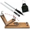 Soporte Jamonero Giratorio Plegable Largo Metal/bambú + Set De Cuchillo Jamonero Y Chaira 3 Claveles -Brico Lemar Comercio soporte jamonero giratorio plegable largo metal bambu set de cuchillo jamonero y chaira 3 claveles