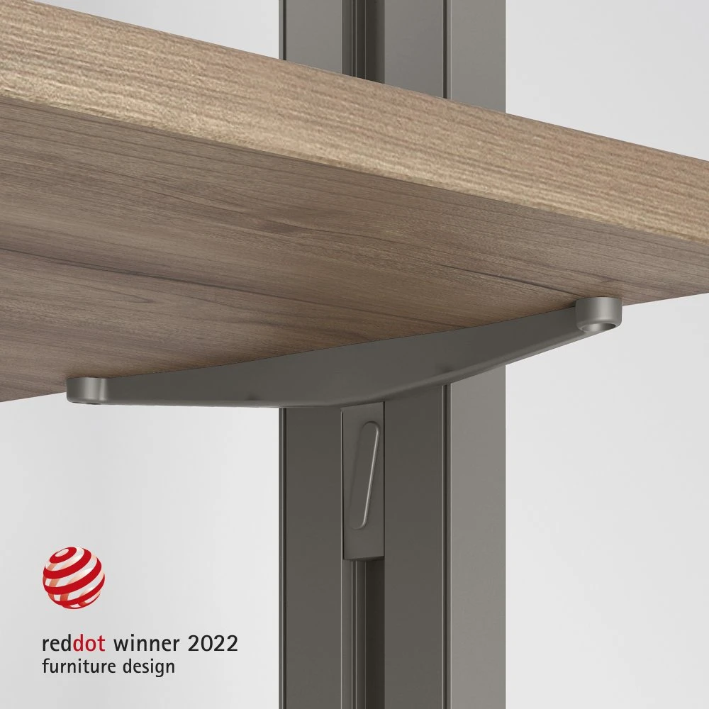 Soportes 5 Estantes Madera Estructura Zero Zamak Gris - Emuca 4 Soportes 5 Estantes Madera Estructura Zero Zamak Gris - Emuca - Imagen 2