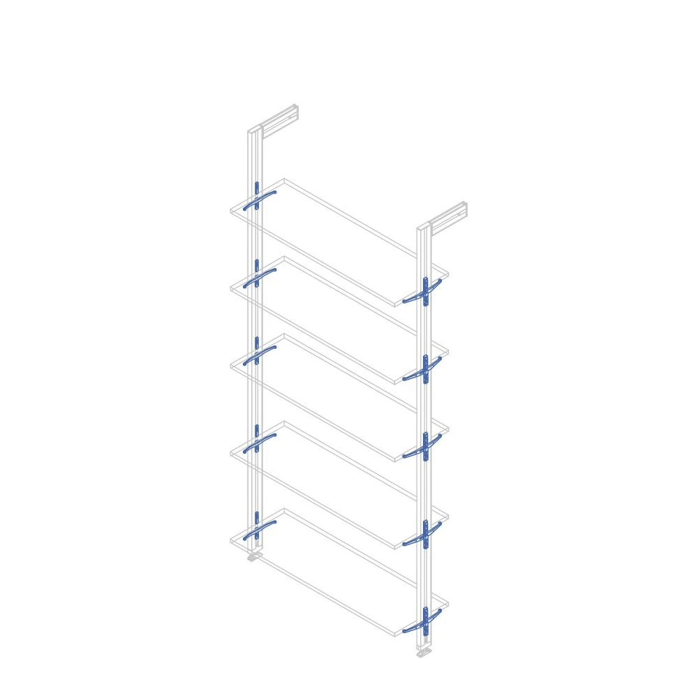 Soportes 5 Estantes Madera Estructura Zero Zamak Gris - Emuca 10 Soportes 5 Estantes Madera Estructura Zero Zamak Gris - Emuca - Imagen 8