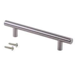 Tirador Para Mueble Orlando, L464mm, Intereje 384mm, Acero, Níquel Satinado - Emuca