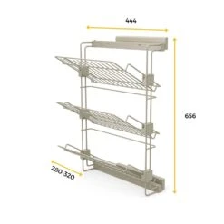 Zapatero Lateral Extraíble Para Armarios Y Vestidores Hack, Derecha, Acero, Pintado Color Gris Piedra - Emuca -Brico Lemar Comercio zapatero lateral extraible para armarios y vestidores hack derecha acero pintado color gris piedra emuca 4