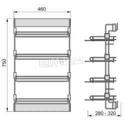 Zapatero Lateral Extraíble Para Interior De Armario Montaje Derecha Acero Color Moka Emuca -Brico Lemar Comercio zapatero lateral extraible para interior de armario montaje derecha acero color moka emuca 2
